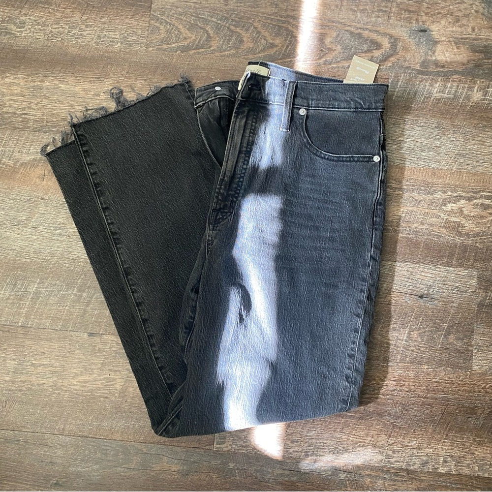 NWT Black Madewell Perfect Vintage Straight Jeans size 30